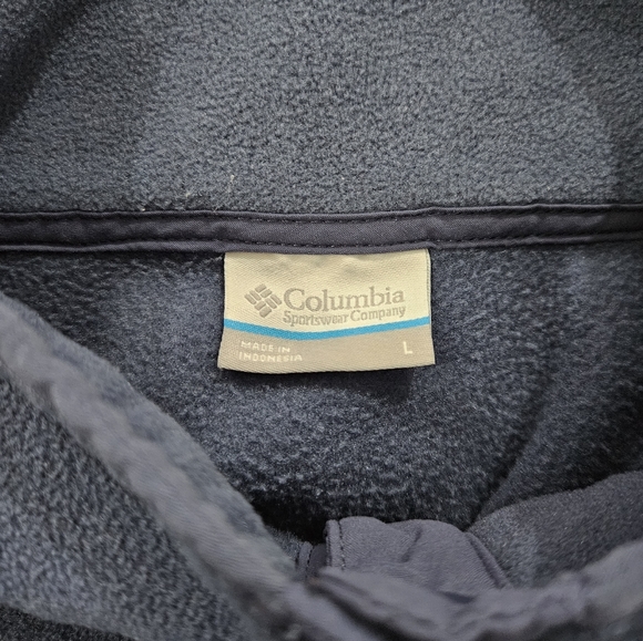Columbia Blue Foster Creek Fleece Pullover Button Front Sweatshirt Button Size L - Picture 3 of 3
